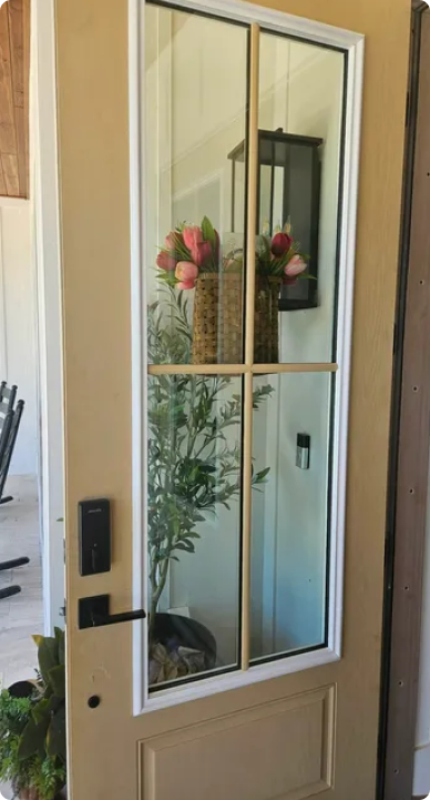 Classic elegant timber entry door decoration